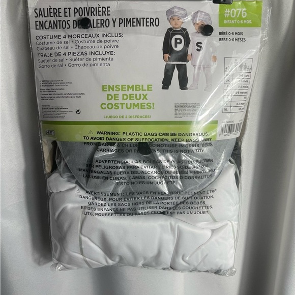 Salt and Pepper Halloween Costume Set 4pcs. Shaker Sweeties Infant 0-6 Months - Picture 5 of 7